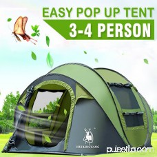 Camping Tents 3/4 Person/People Easy Up Instant Setup Ventilated,IClover [2 Door] [Mesh Window] Waterproof Automatic Pop Up Big Family Privacy Dome Tent Shelter for Backpacking Picnic Mothers Day Gift